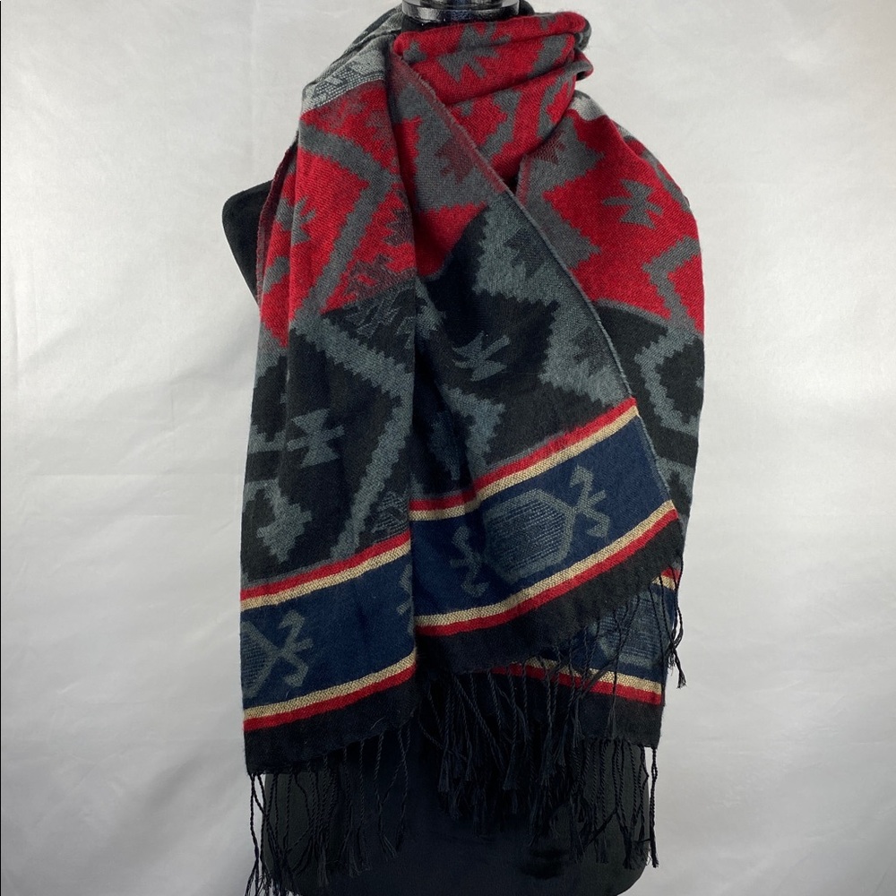 NWT All Jazzed Up Timberwolf Navajo Scarf Large Classic Fringe Wrap Scarf